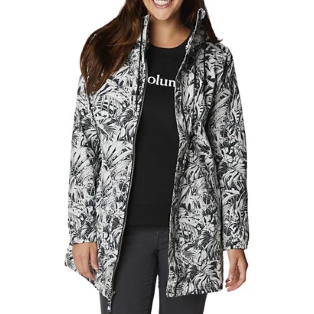 Columbia Black & White Floral Castlewood Canyon Jacket Women's Small NWT